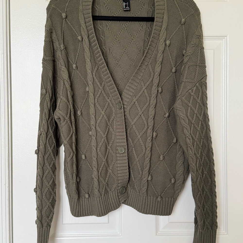 Forever 21 Olive Green Cable Knit Sweater